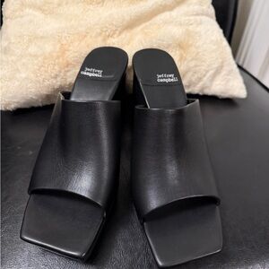 Jeffrey Campbell Black Leather Mules